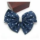 牛仔布蝴蝶結髮夾