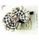 格紋蝴蝶結香蕉夾