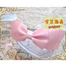 特價 ♥Princess韓款♥粉紅色三層蝴蝶結絲緞髮圈