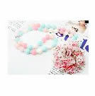 韓式彩色花朵串珠項鍊