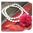 韓式紅色花朵串珠項鍊