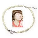 韓式珍珠滿鑽桃心項鍊