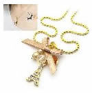 韓式蝴蝶結珍珠鐵塔項鏈