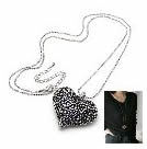 韓式立體古銀簍空愛心項鍊