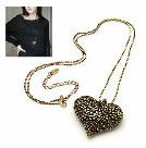 韓式立體古金簍空愛心項鍊