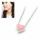 韓式粉色釉彩小愛心項鍊