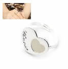 銀色貝殼愛心開口戒